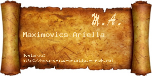 Maximovics Ariella névjegykártya